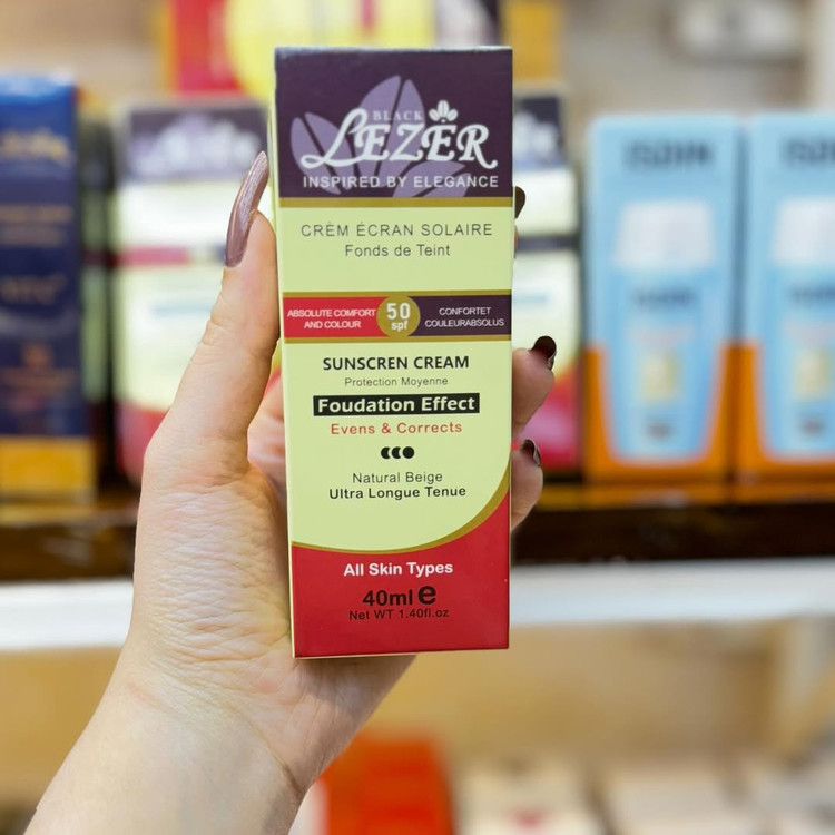 خرید کرم ضدافتاب برند lezer با حجم۴۰ میل