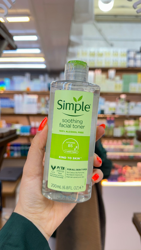 خرید تونر مدل انواع پوست برند simple با حجم ۲۰۰میل